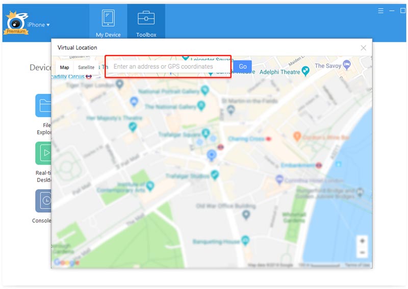 iTools falsos de localização GPS do iPhone