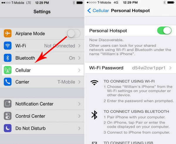 Use o iPhone como ponto de acesso Wi-Fi