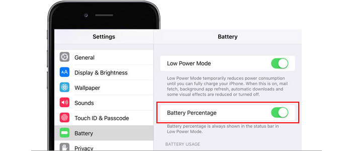Como mostrar a porcentagem de bateria do iPhone no iPhone