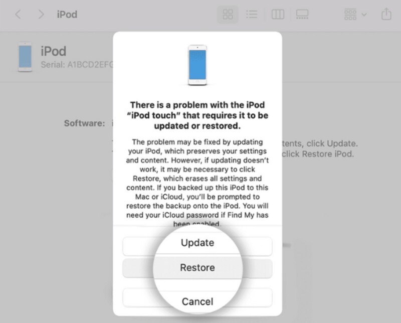 Restaurar no modo de recuperação