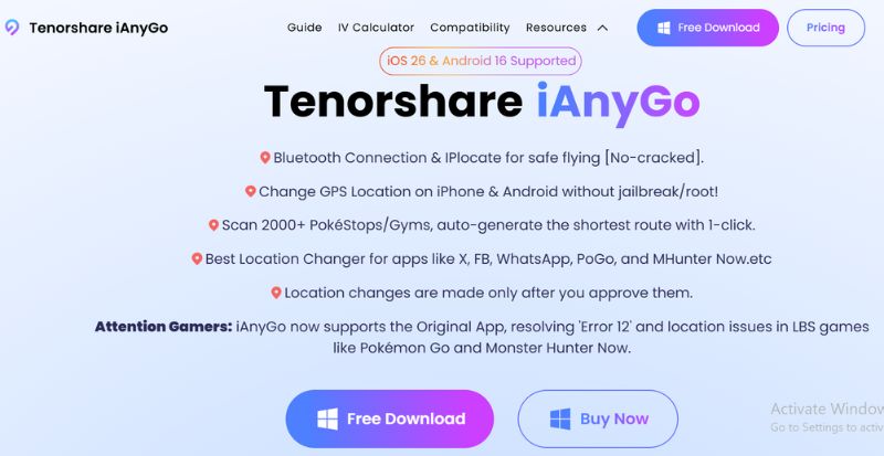 Ferramenta de spoofing Ianygo Tenorshare