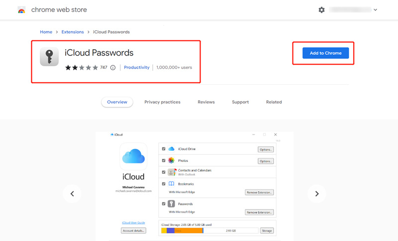 Baixe a extensão de senhas do iCloud Chrome