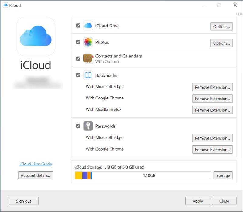 Configurar o iCloud para Windows