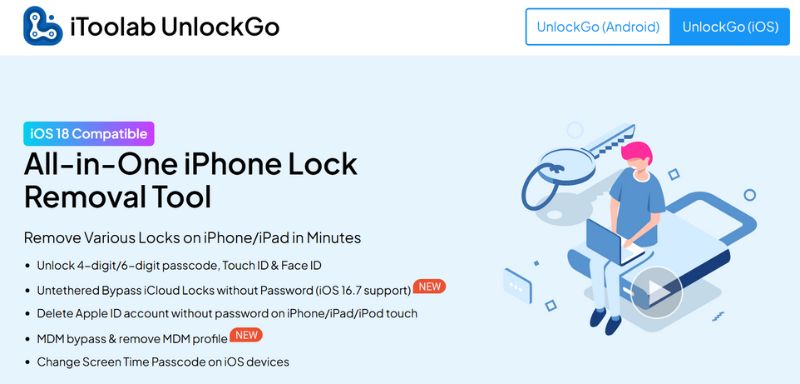 Removedor de iCloud Itoolab Unlockgo