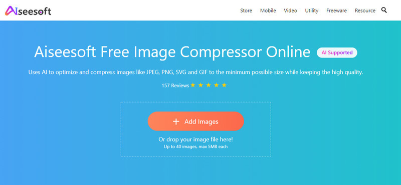 Aiseesoft Compressor de Imagens Gratuito Online