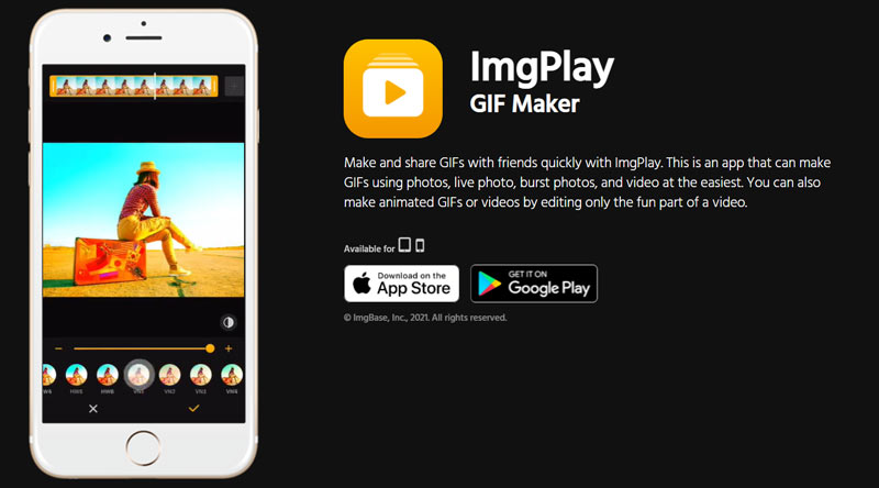 Aplicativo Criador de GIF ImgPlay
