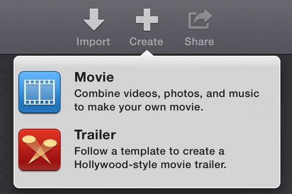 Criar trailers do iMovie