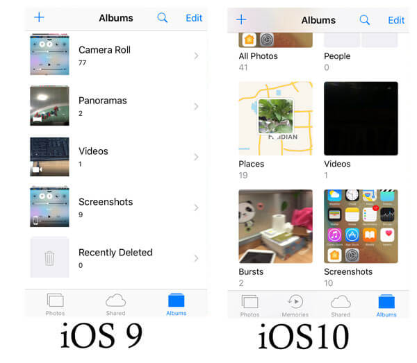 Fotos iOS 10 VS iOS 9