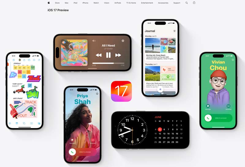 Pré-visualização do Apple iOS 17