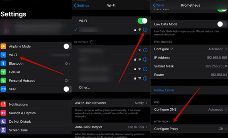 endereço IP falso no iPhone