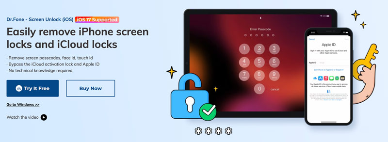Software Dr.Fone para desbloquear tela iOS