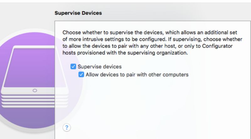 Selecione Supervisionar Dispositivos