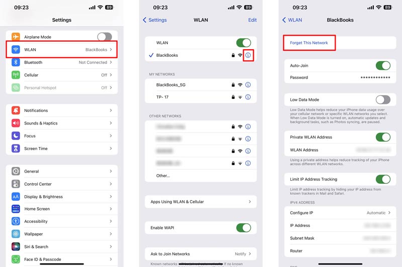 Esqueça a rede Wifi no iPhone