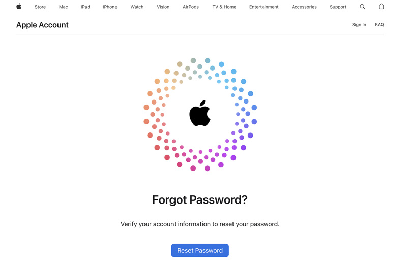 Esqueci a senha do Apple ID Reset da Apple