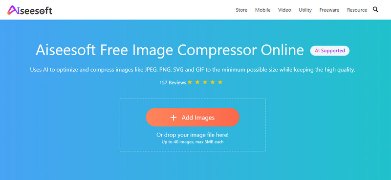 Aiseesoft Compressor de Imagens Gratuito Online