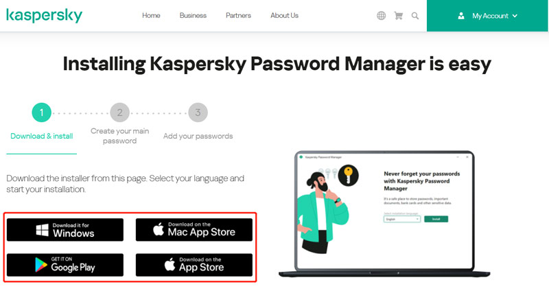 Download do Gerenciador de Senhas Kaspersky