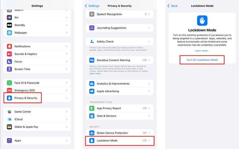 Ative o Modo de Bloqueio no iPhone