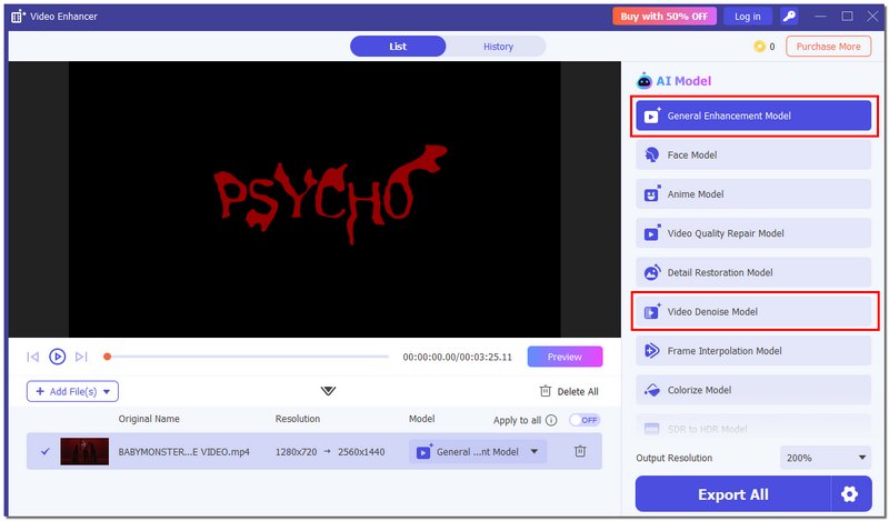 Selecione Geral ou Redução de Ruído