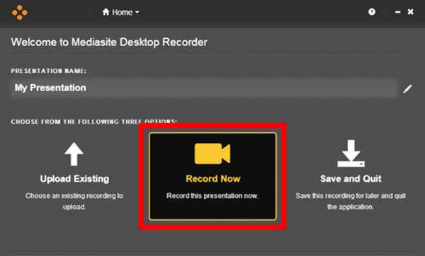 Use o Mediasite Desktop Recorder
