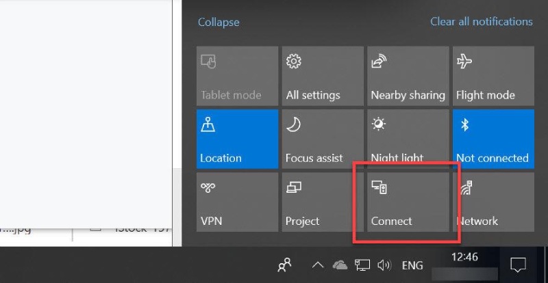 Miracast na conexão do Windows 10