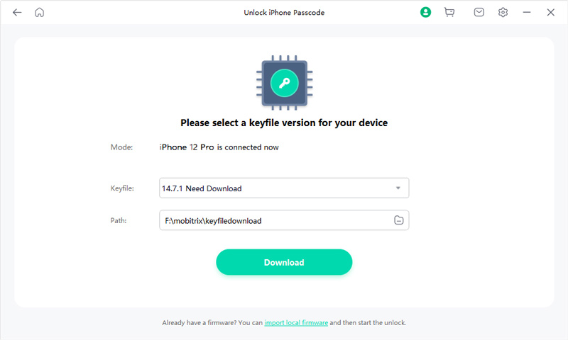 Baixar arquivo de chave do Mobitrix Lockaway