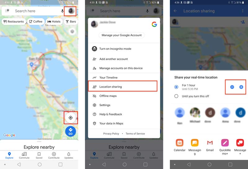 Localizar Compartilhar localização atual Android Google Maps