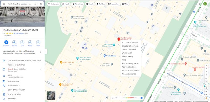 Verifique as coordenadas de localização pelo mapa do Google no computador