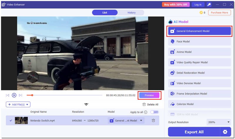 Selecione o Modelo de Aprimoramento Geral