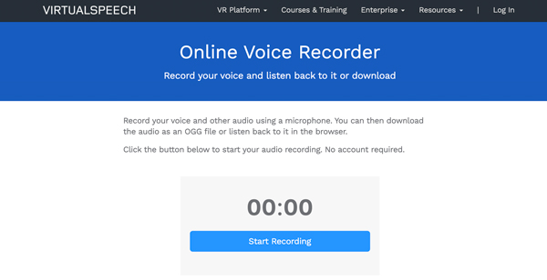Gravador de voz on-line de fala virtual