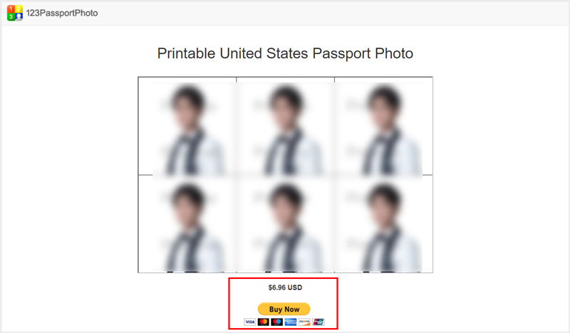 Pague pelo download de fotos para passaporte