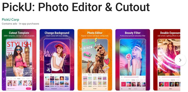 O que é o aplicativo PickU Cutout Photo Editor