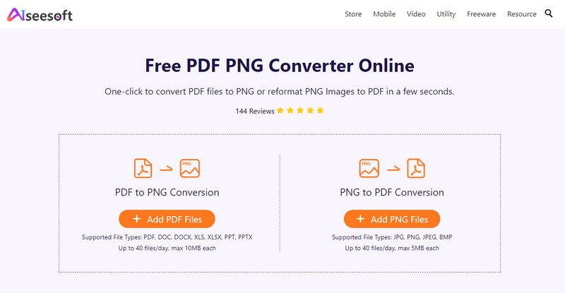 Conversor Aiseesoft PDF PNG Online