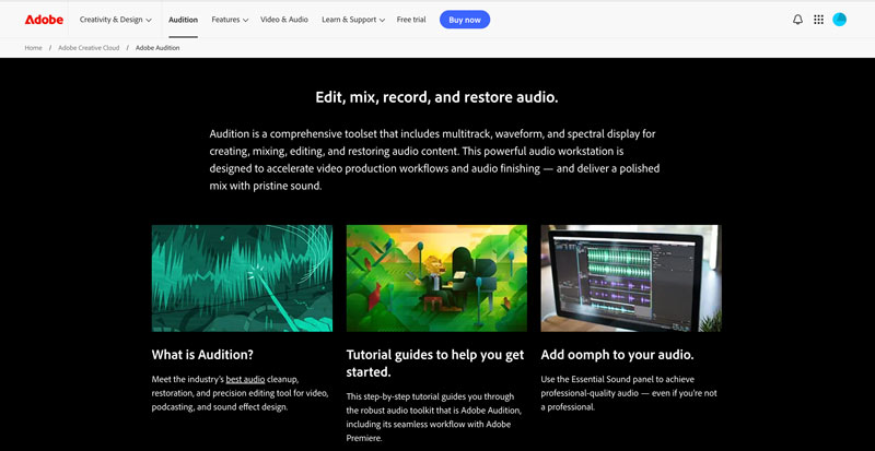 Software de gravação de podcasts Adobe Audition
