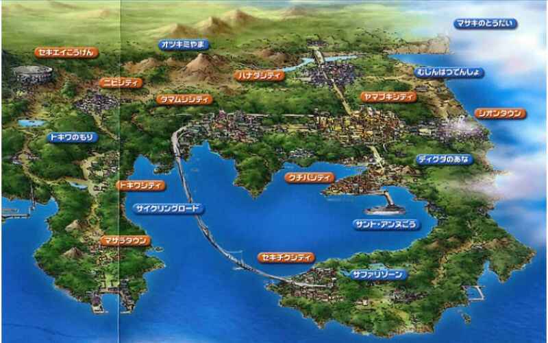 Mapa da região de Kanto
