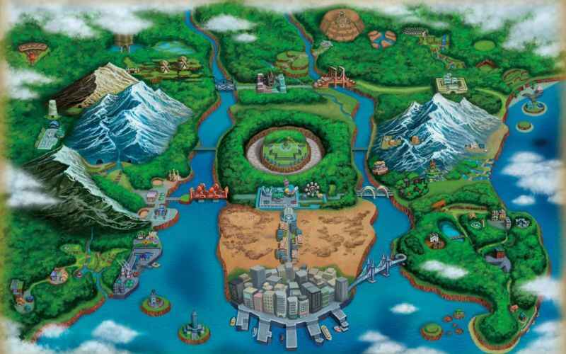 Mapa da região de Unova