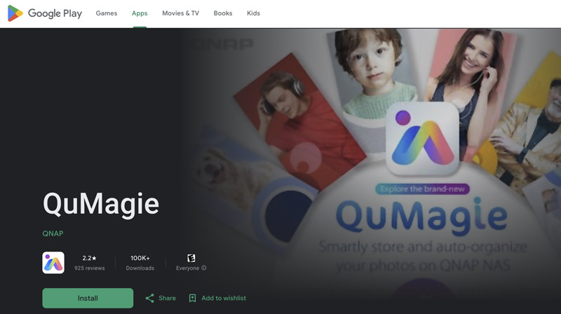Aplicativo móvel Qumagie para Android