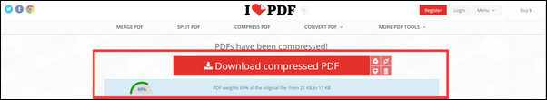 Compactação de PDF concluída