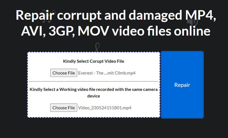 Reparar arquivo de vídeo
