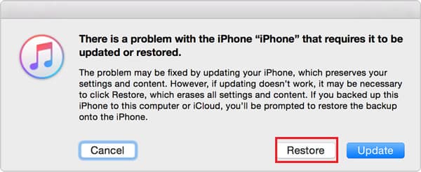 Apague o iPhone no modo de recuperação do iTunes