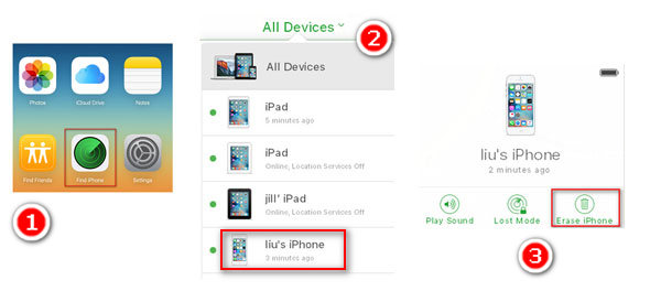 Hard Reset iPhone com Find My iPhone