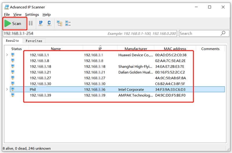 Como usar o scanner IP avançado