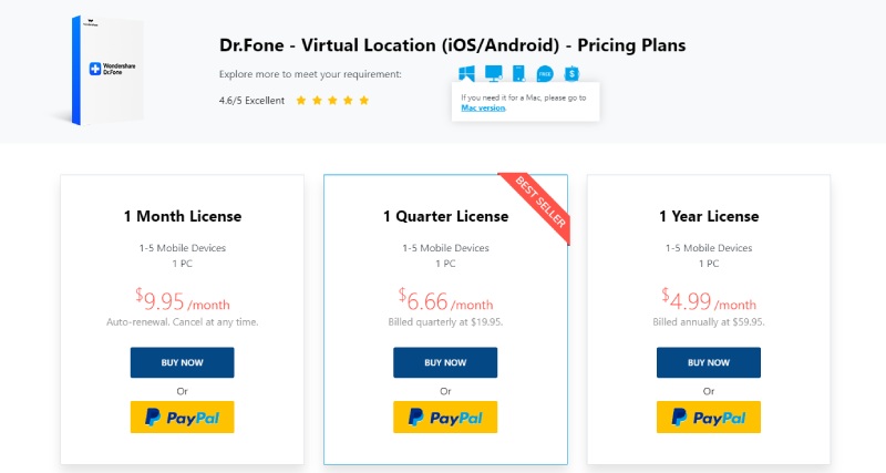 Preços de Localização Virtual DR Fone