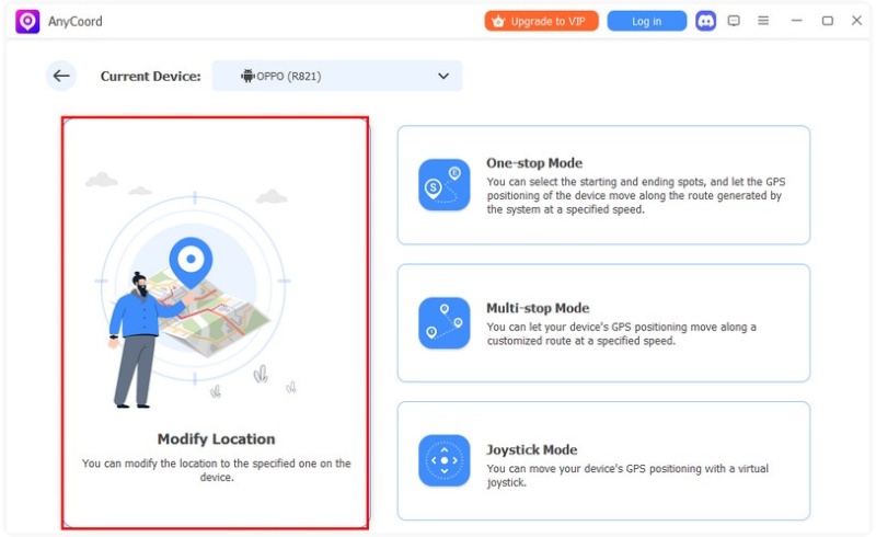 Escolha Modificar Localização