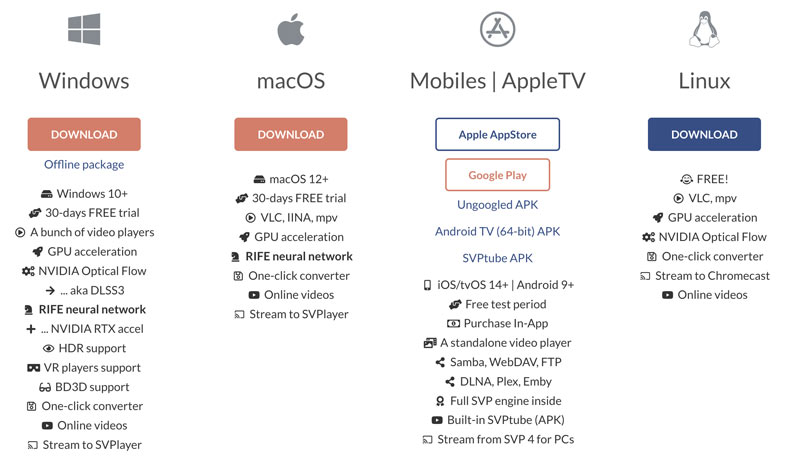 Suporte multiplataforma para o projeto Smoothvideo