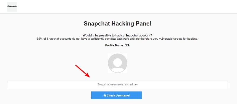 Painel de hackers do Snapchat Localizador de senha on-line do Snapchat