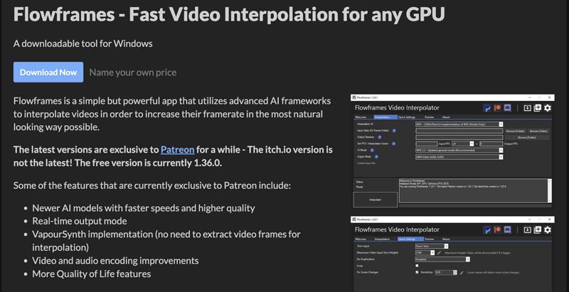 Interpolação de vídeo Flowframes
