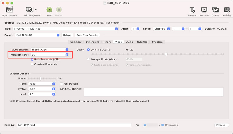 Aumentar a taxa de quadros com o freio de mão