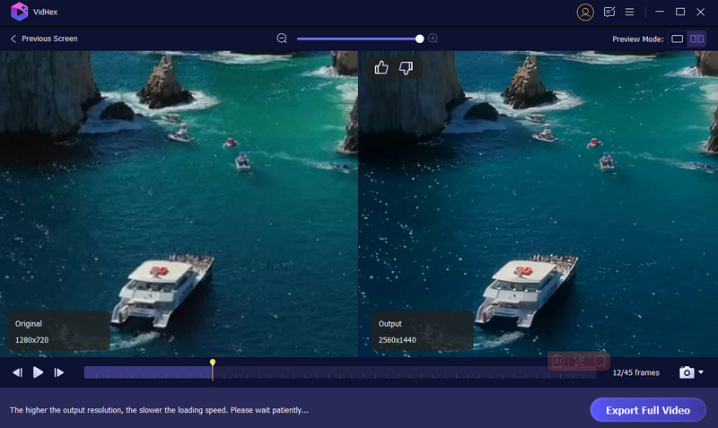 Modo de visualização Vidhex