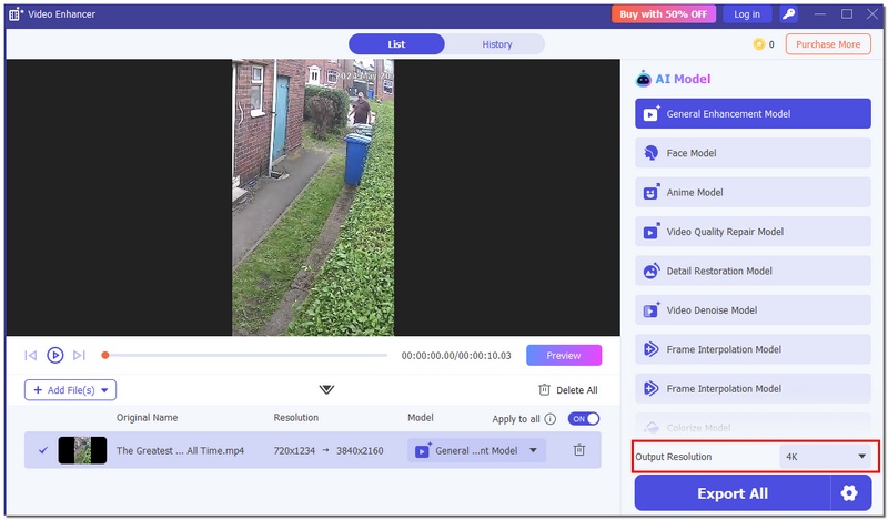 Alterar a resolução de saída
