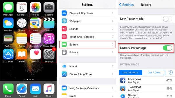 Como ativar a porcentagem de bateria no iPhone